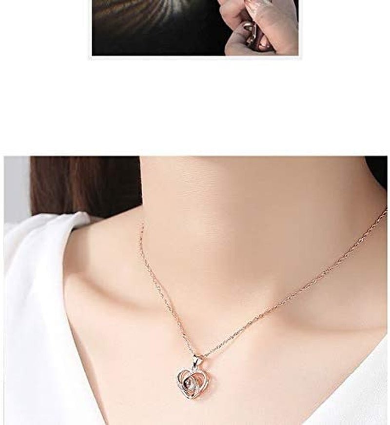 100 Languages Love Necklace & Preserved Rose Gift Set - Bella Fils jewelry