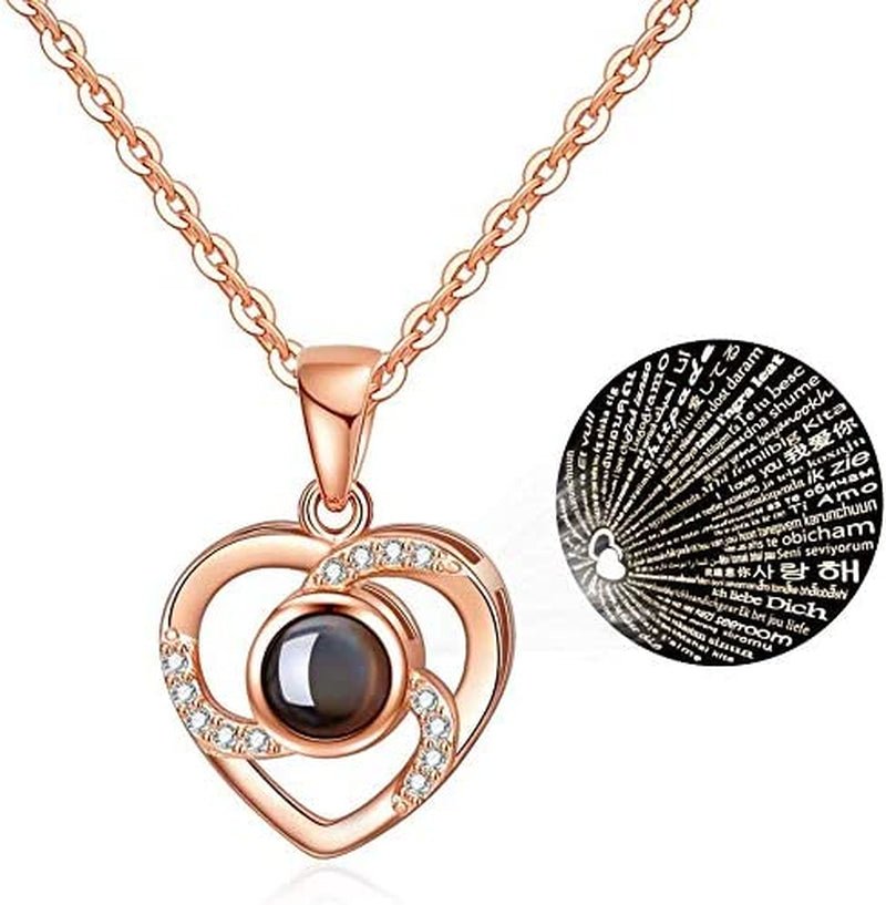 100 Languages Love Necklace & Preserved Rose Gift Set - Bella Fils jewelry