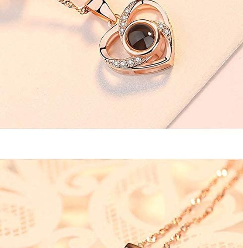 100 Languages Love Necklace & Preserved Rose Gift Set - Bella Fils jewelry