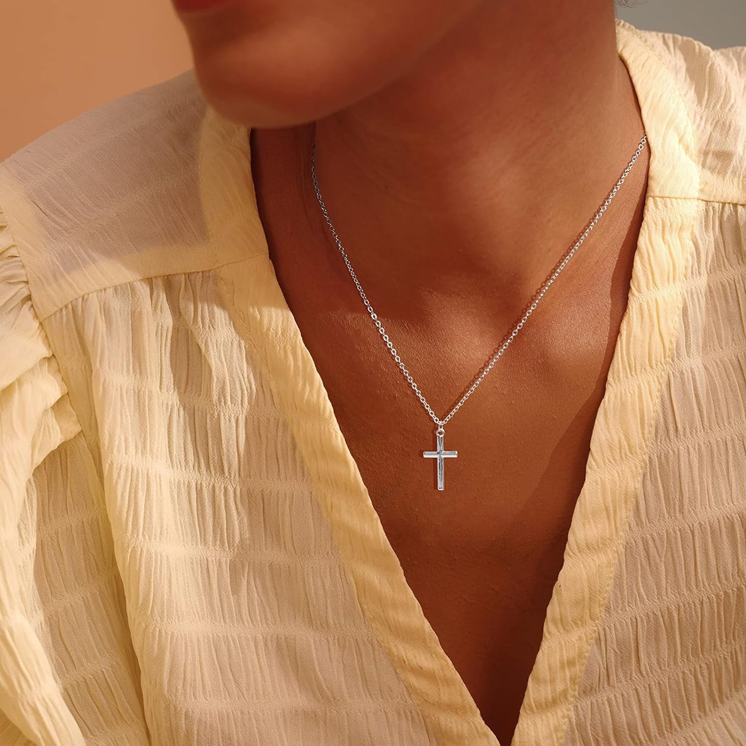 14K Gold Plated Cross Necklace for Women – Faith Pendant - Bella Fils jewelry