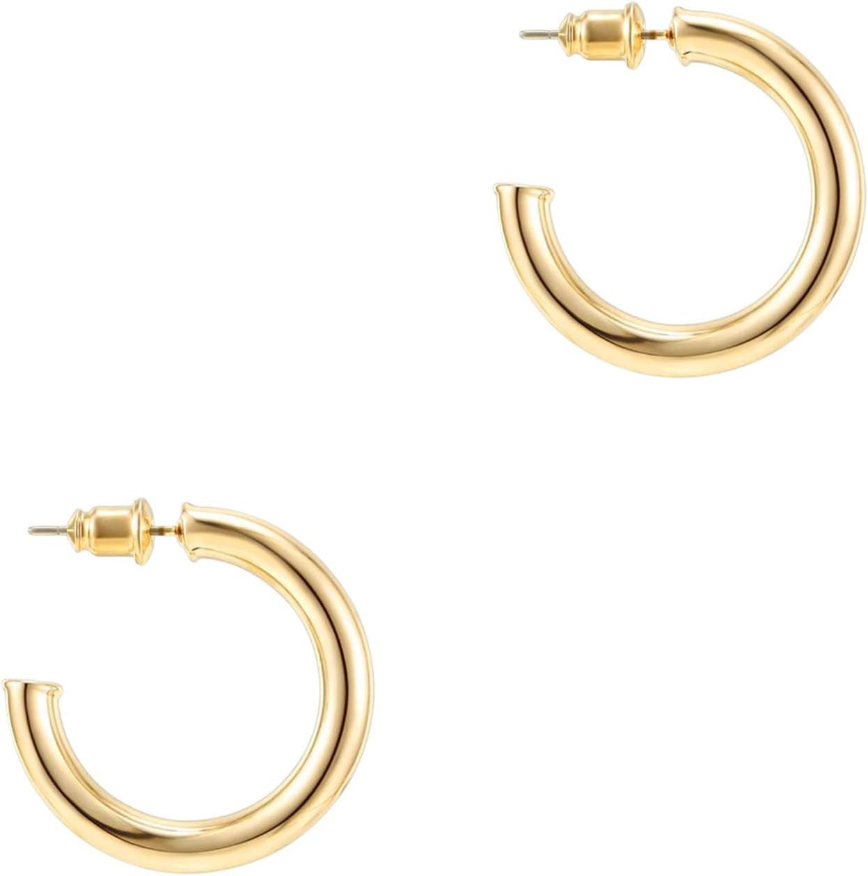 14K Gold Plated Hoop Earrings for Women – Lightweight Infinity Hoops - Bella Fils jewelry
