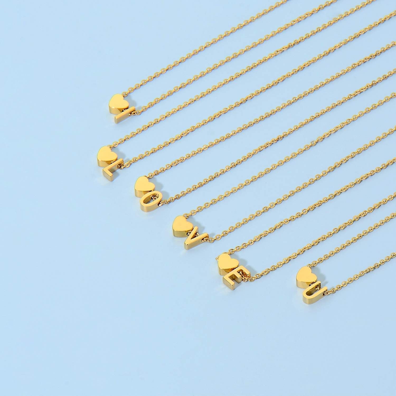 18K Gold Plated Initial Heart Necklace for Women - Bella Fils jewelry