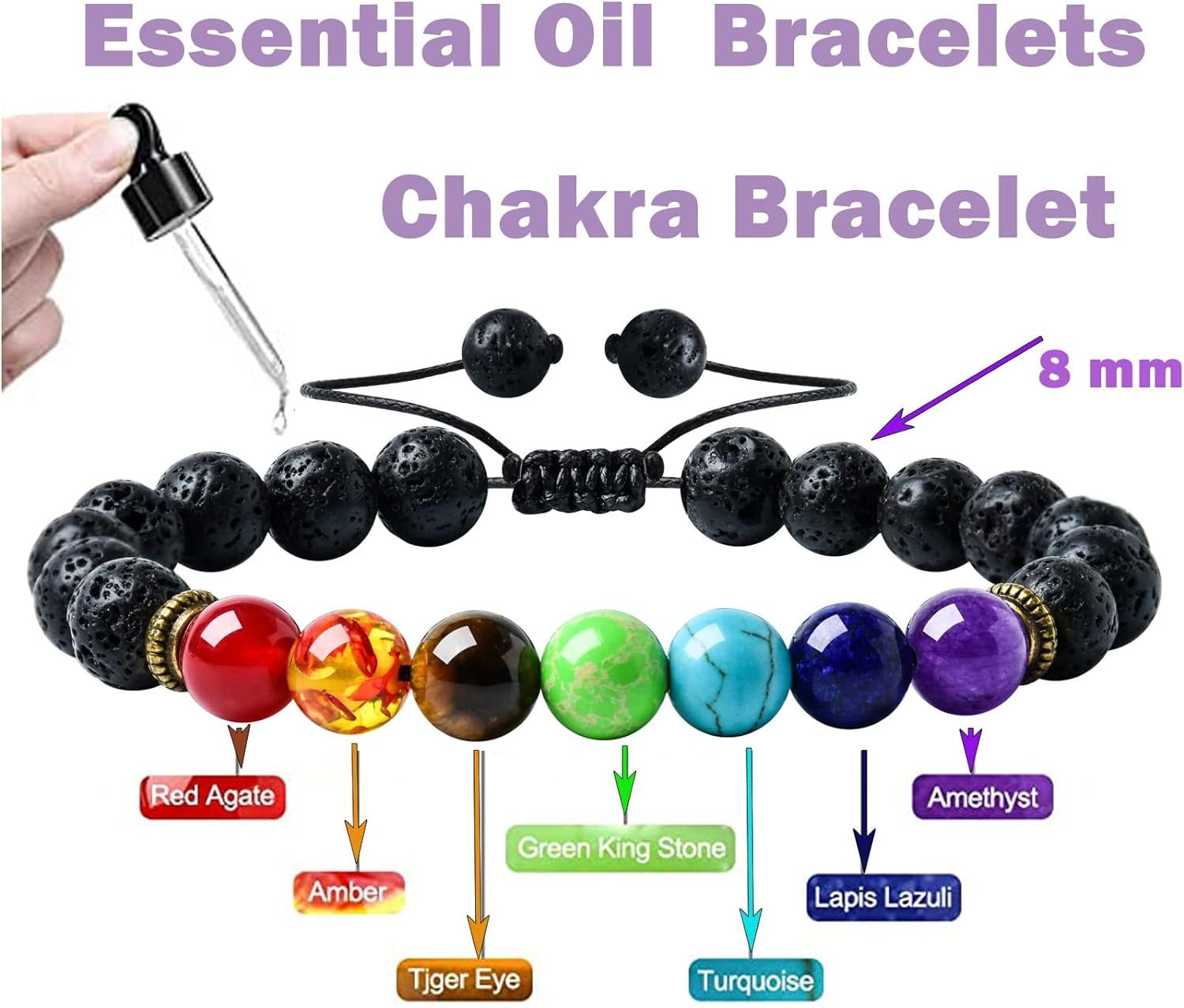 2PCS Lava Rock Bracelet Set – Yoga Chakra Diffuser Jewelry - Bella Fils jewelry