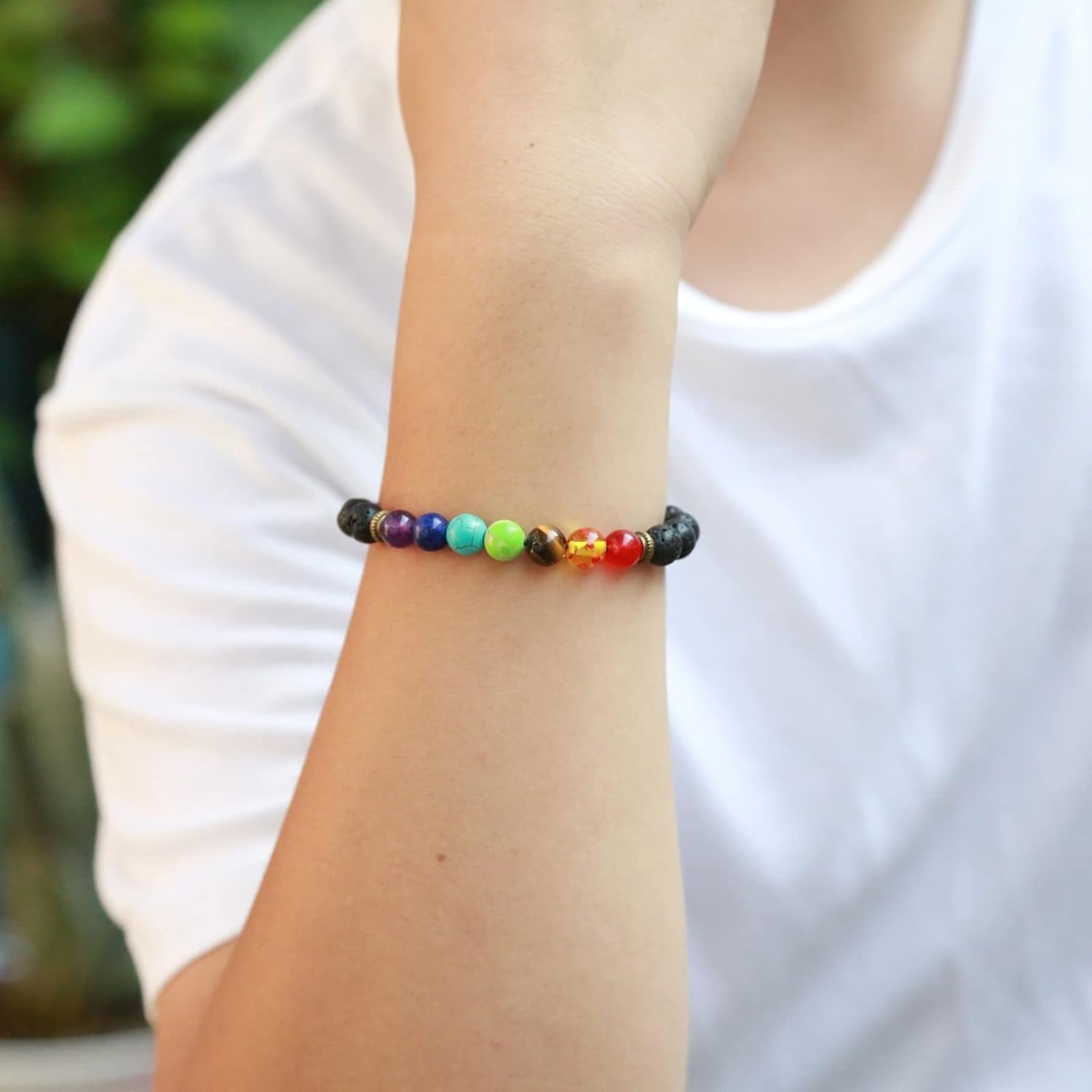 2PCS Lava Rock Bracelet Set – Yoga Chakra Diffuser Jewelry - Bella Fils jewelry
