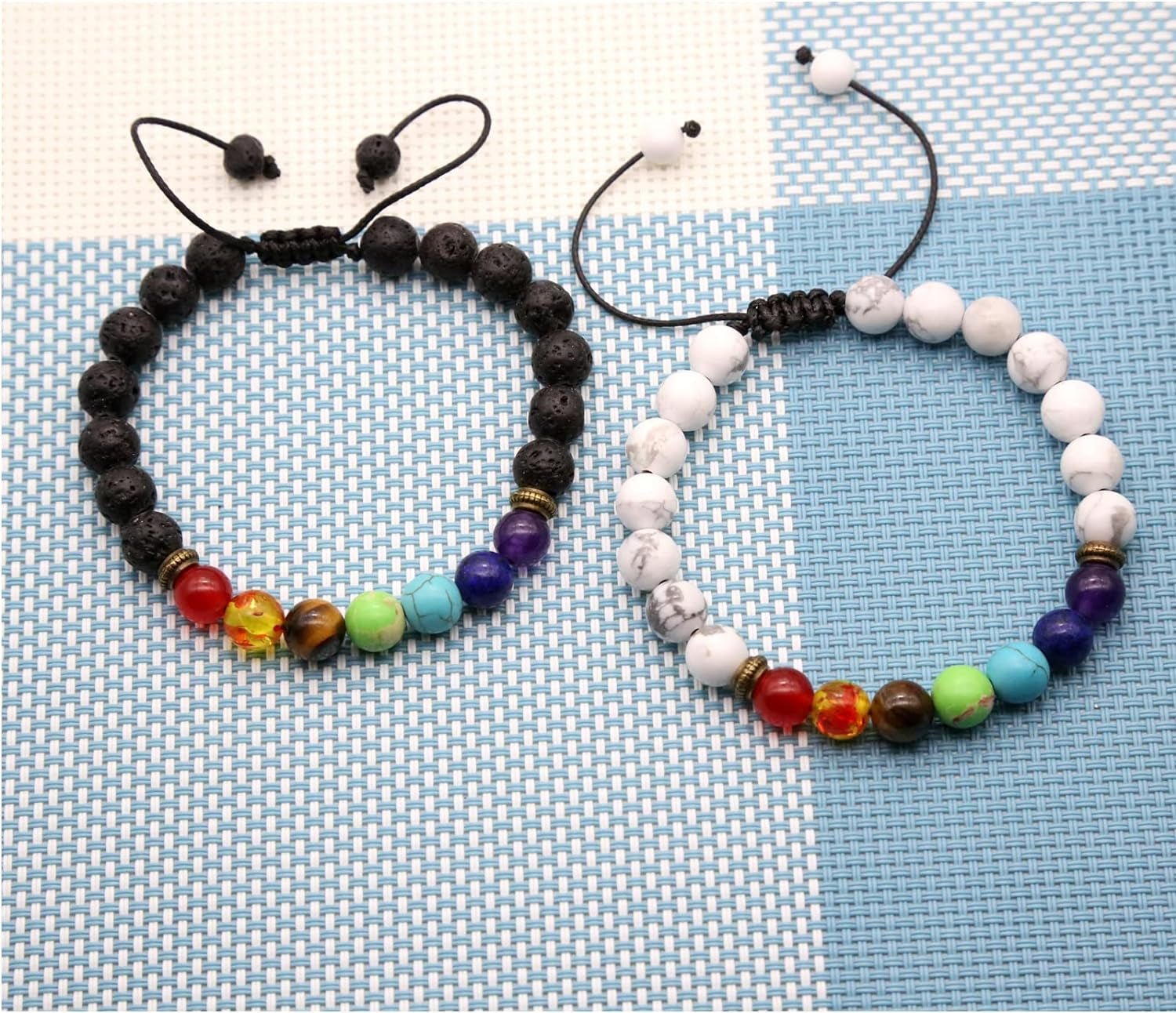 2PCS Lava Rock Bracelet Set – Yoga Chakra Diffuser Jewelry - Bella Fils jewelry