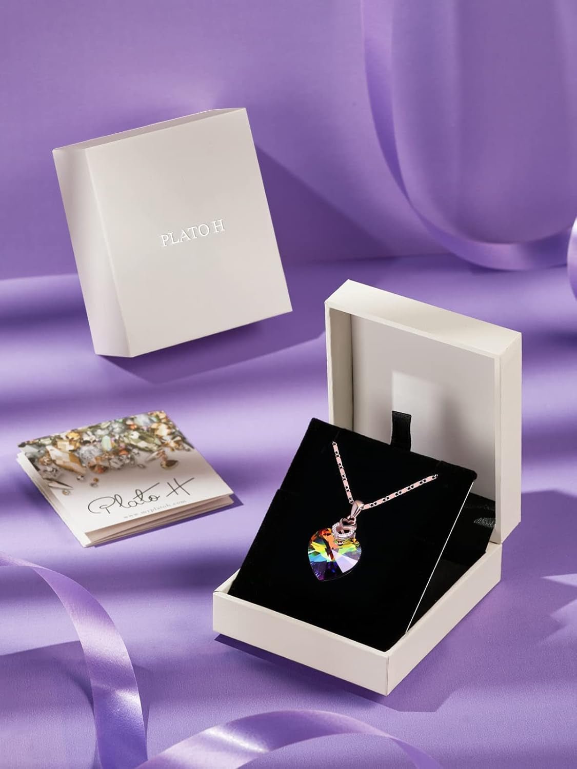 3 Hearts Crystal Necklace for Women – Love You Engraved Pendant - Bella Fils jewelry