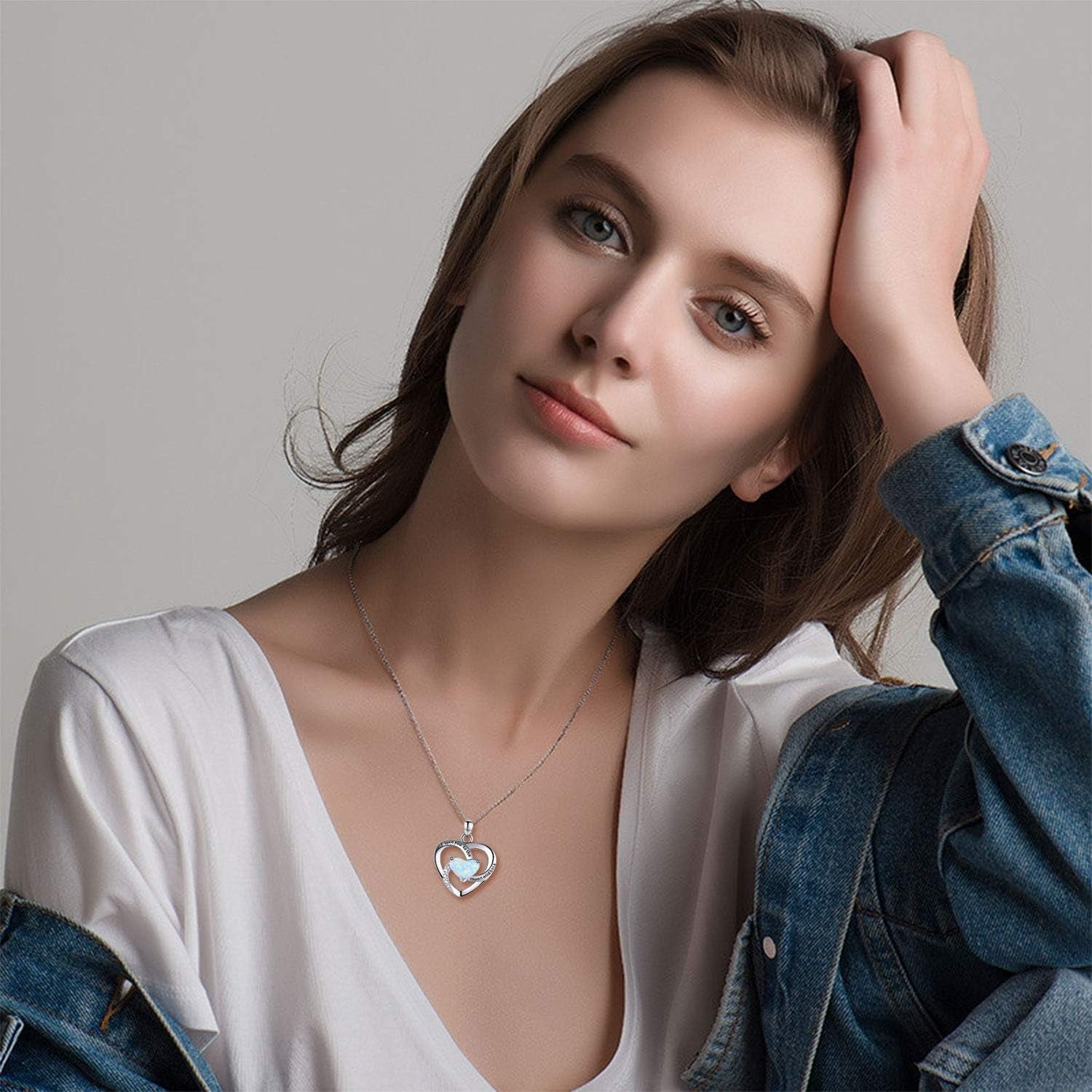 925 Silver Heart Necklace – I Love You to the Moon Pendant - Bella Fils jewelry