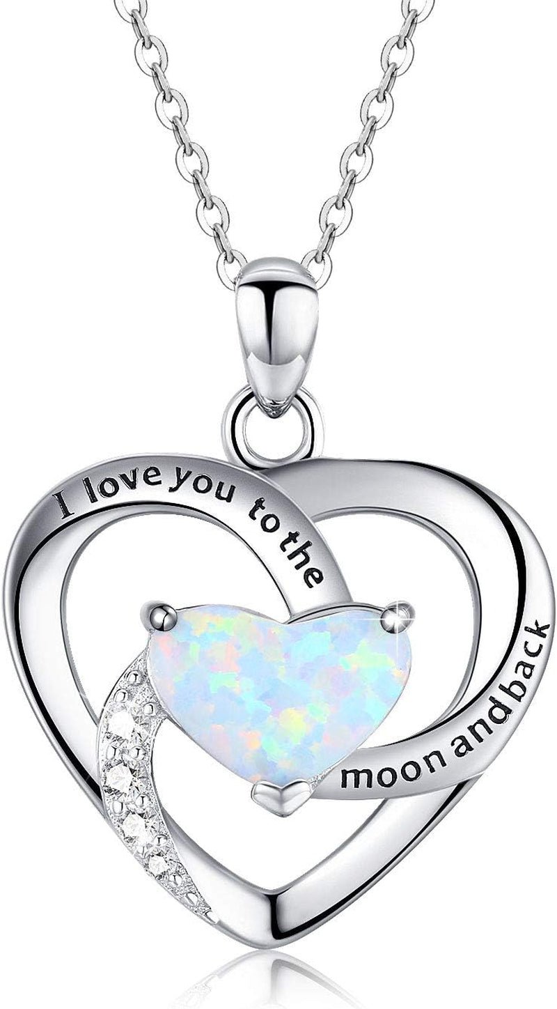 925 Silver Heart Necklace – I Love You to the Moon Pendant - Bella Fils jewelry