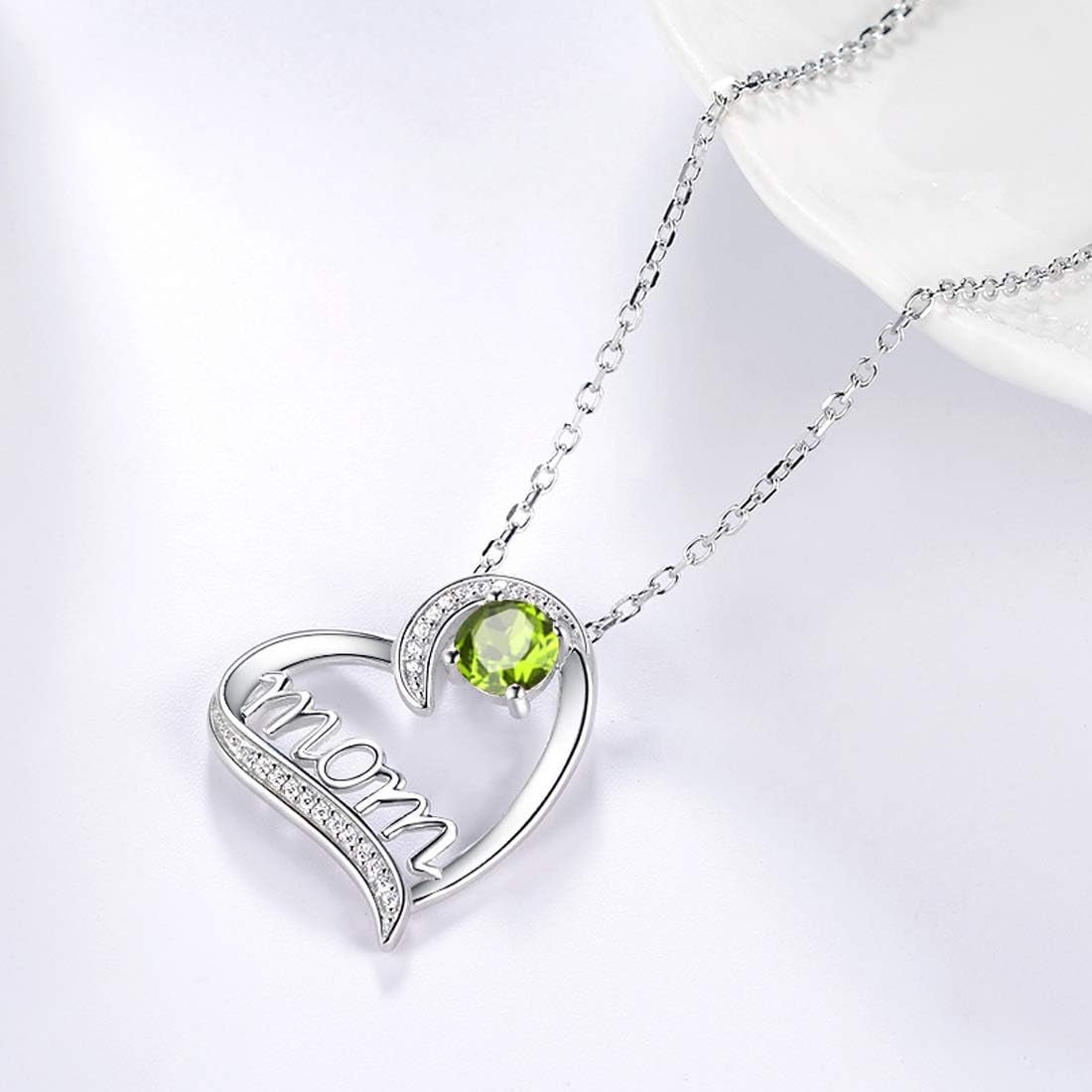 925 Sterling Silver Birthstone Heart Necklace for Women - Bella Fils jewelry