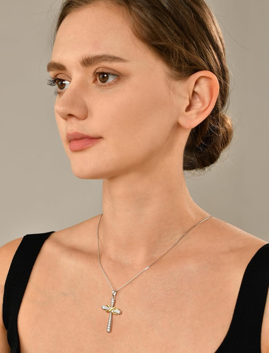 925 Sterling Silver Cross Necklace for Women – Halo CZ Pendant - Bella Fils jewelry