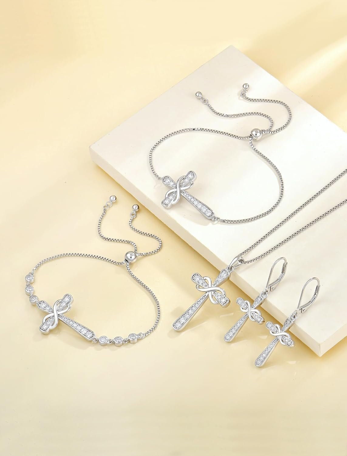 925 Sterling Silver Cross Necklace for Women – Halo CZ Pendant - Bella Fils jewelry
