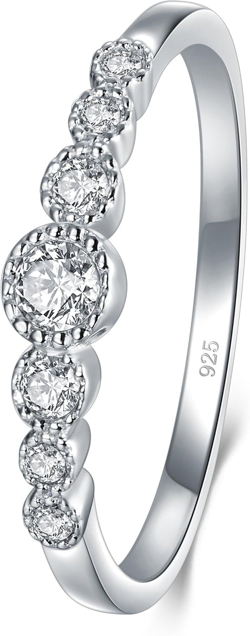 925 Sterling Silver Ring, Cubic Zirconia CZ Eternity Engagement Wedding Band Ring - Bella Fils jewelry