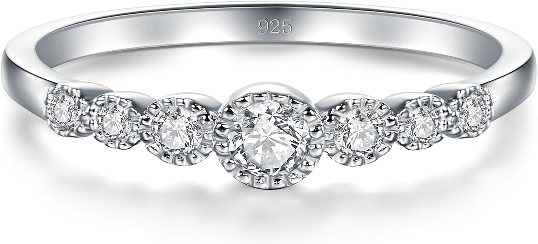 925 Sterling Silver Ring, Cubic Zirconia CZ Eternity Engagement Wedding Band Ring - Bella Fils jewelry