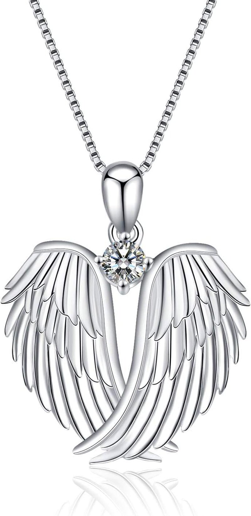 Angel Wings Pendant Necklace – 925 Silver Birthstone Jewelry Gift - Bella Fils jewelry