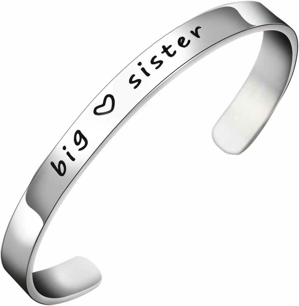 Big Sis Middle Sis Little Sis Sister Cuff Bangle Bracelet Family Friend Gift for Women - Bella Fils jewelry