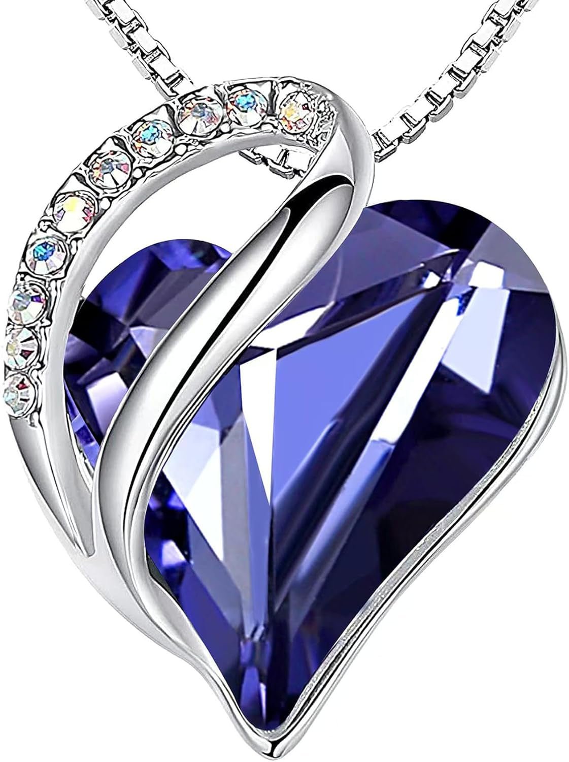 Birthstone Heart Crystal Necklace for Women – Infinity Love Pendant - Bella Fils jewelry