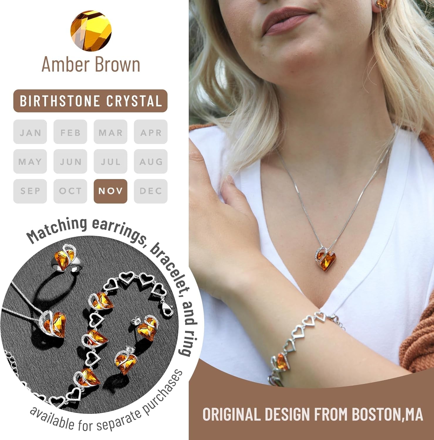 Birthstone Heart Necklace for Women – Infinity Love Jewelry - Bella Fils jewelry