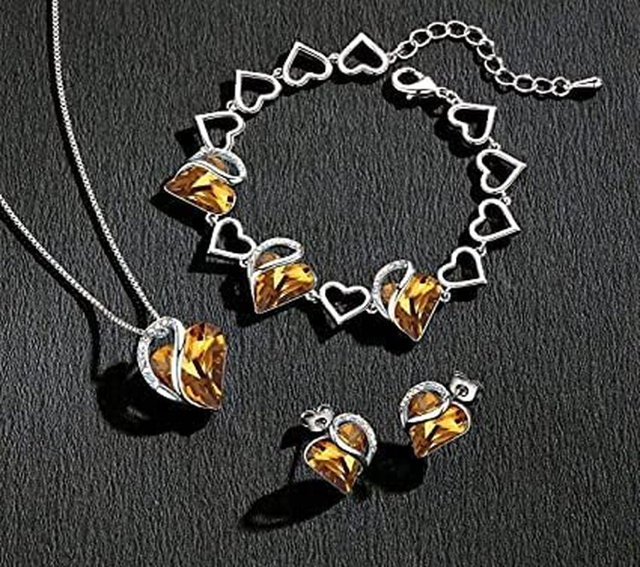 Birthstone Heart Necklace for Women – Infinity Love Jewelry - Bella Fils jewelry