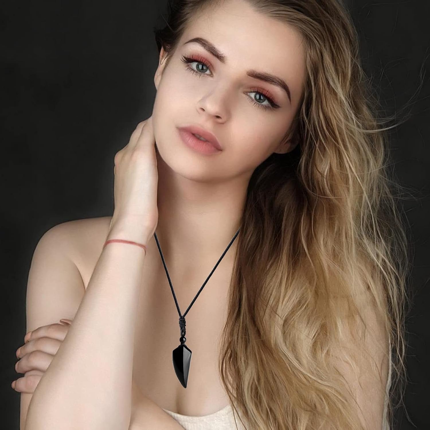 Black Obsidian Crystal Necklace for Men – Adjustable Rope Chain - Bella Fils jewelry