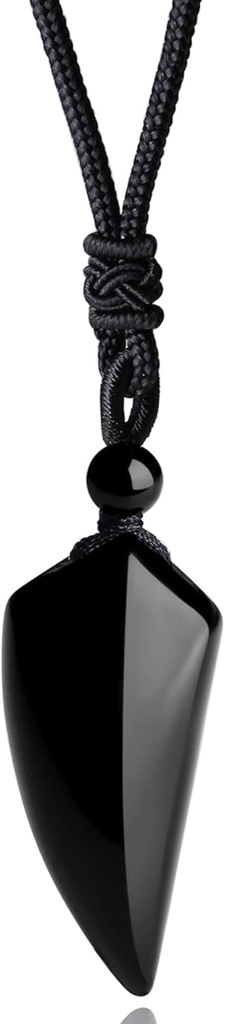 Black Obsidian Crystal Necklace for Men – Adjustable Rope Chain - Bella Fils jewelry