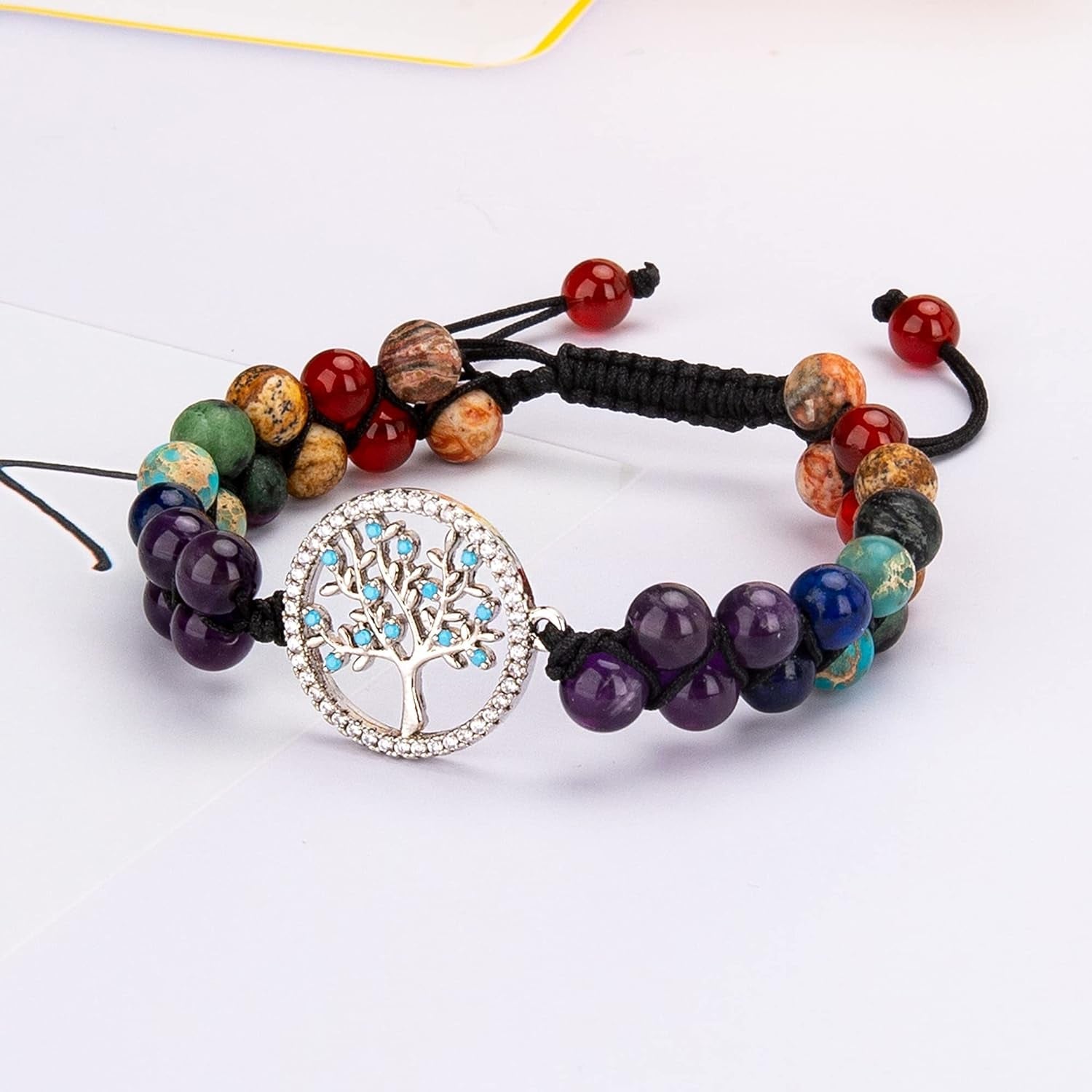 Chakra Bead Bracelets for Women - 8Mm 7 Chakra Bracelet with Real Stones Meditation Yoga Gemstone Jewelry - Bella Fils jewelry