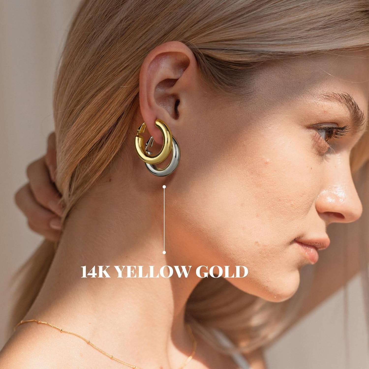 Chunky Gold Hoop Earrings – Hollow Tube Lightweight Design - Bella Fils jewelry