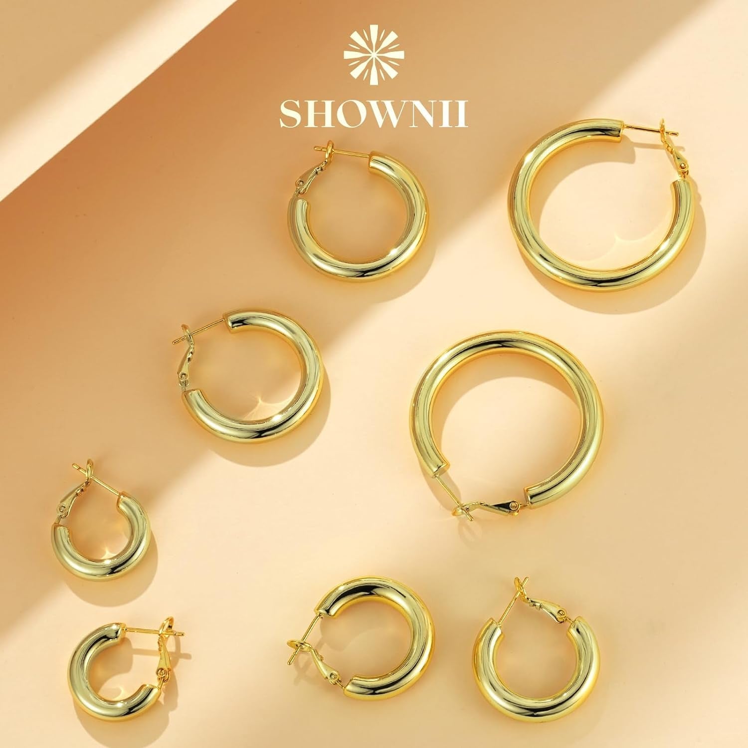 Chunky Gold Hoop Earrings – Hollow Tube Lightweight Design - Bella Fils jewelry