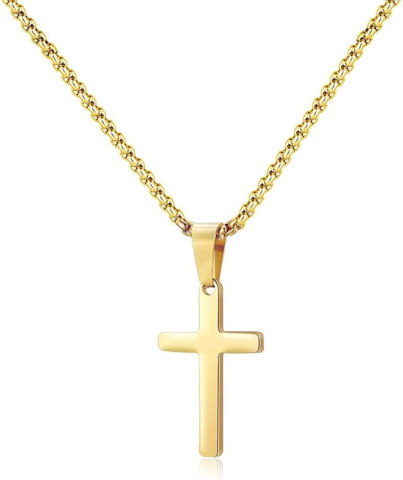 Classic Cross Pendant Necklace for Men – Stainless Steel Chain - Bella Fils jewelry