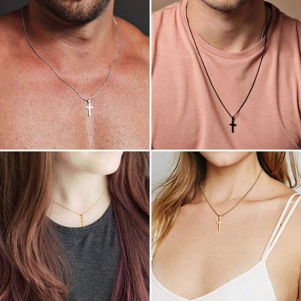 Classic Cross Pendant Necklace for Men – Stainless Steel Chain - Bella Fils jewelry