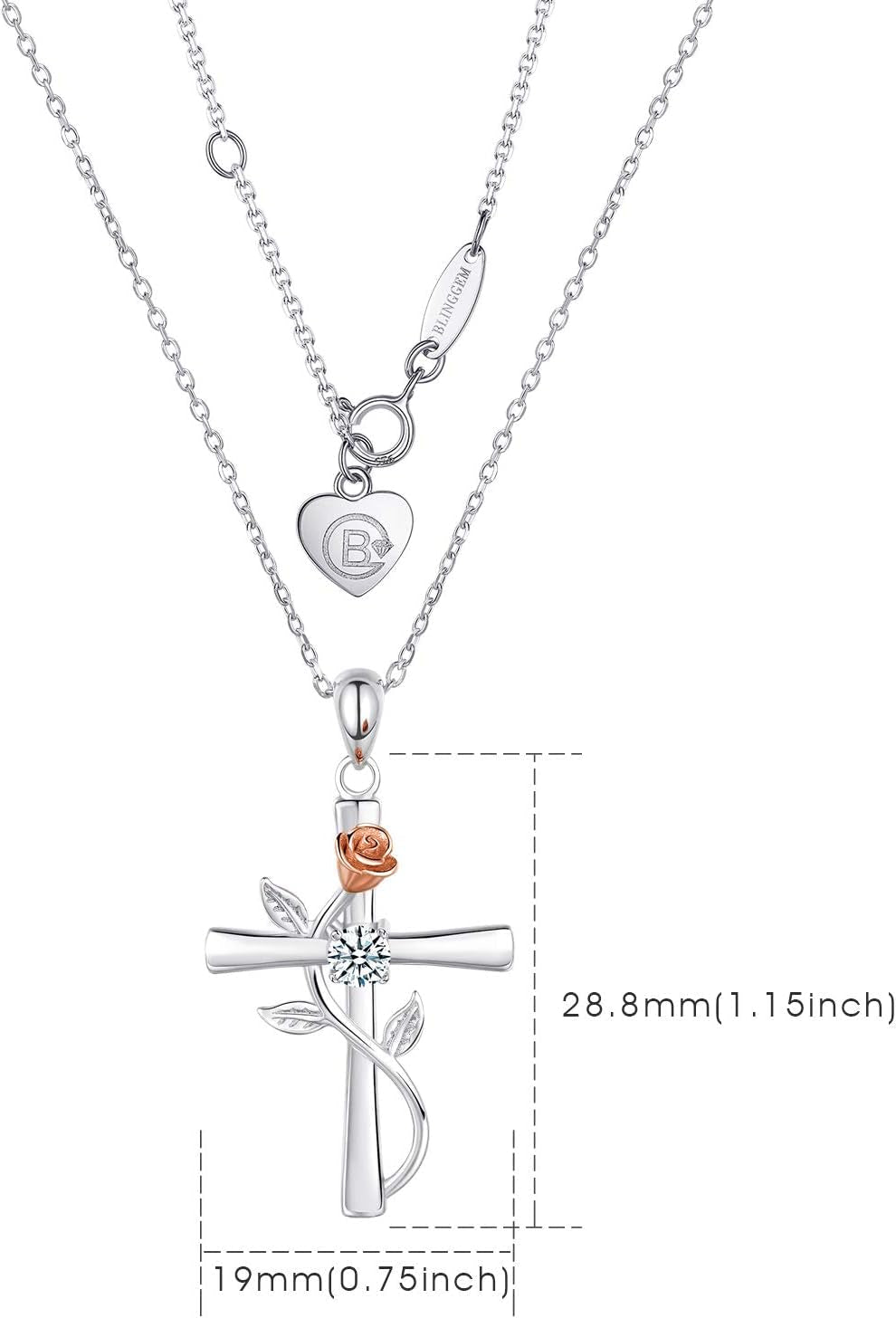 Cross Necklace for Women – 5A Cubic Zirconia Birthstone Jewelry - Bella Fils jewelry