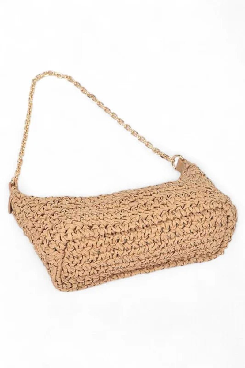 Faux Straw Fashion Shoulder Bag - Bella Fils jewelry