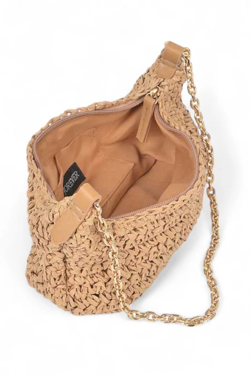 Faux Straw Fashion Shoulder Bag - Bella Fils jewelry