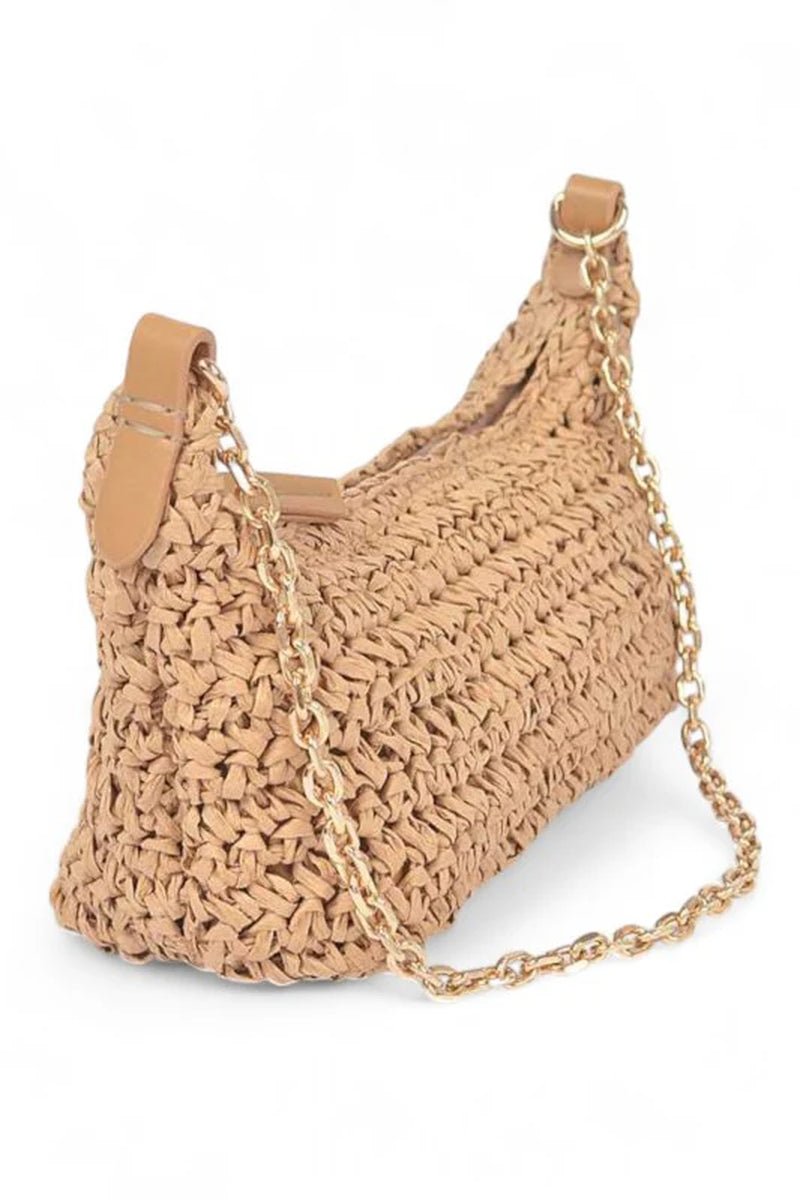 Faux Straw Fashion Shoulder Bag - Bella Fils jewelry