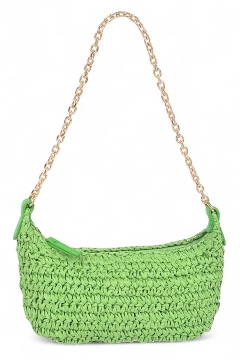 Faux Straw Fashion Shoulder Bag - Bella Fils jewelry
