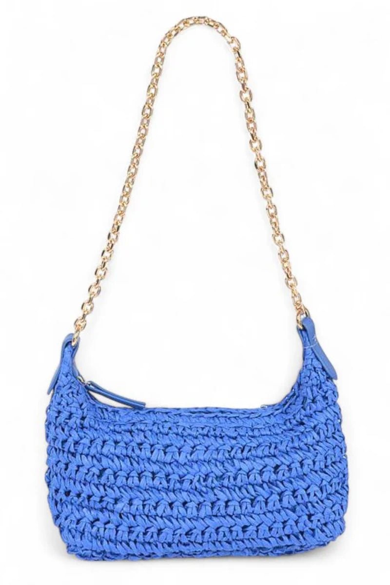 Faux Straw Fashion Shoulder Bag - Bella Fils jewelry