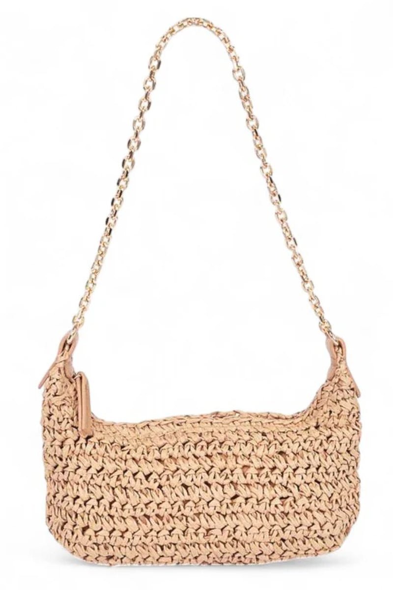 Faux Straw Fashion Shoulder Bag - Bella Fils jewelry