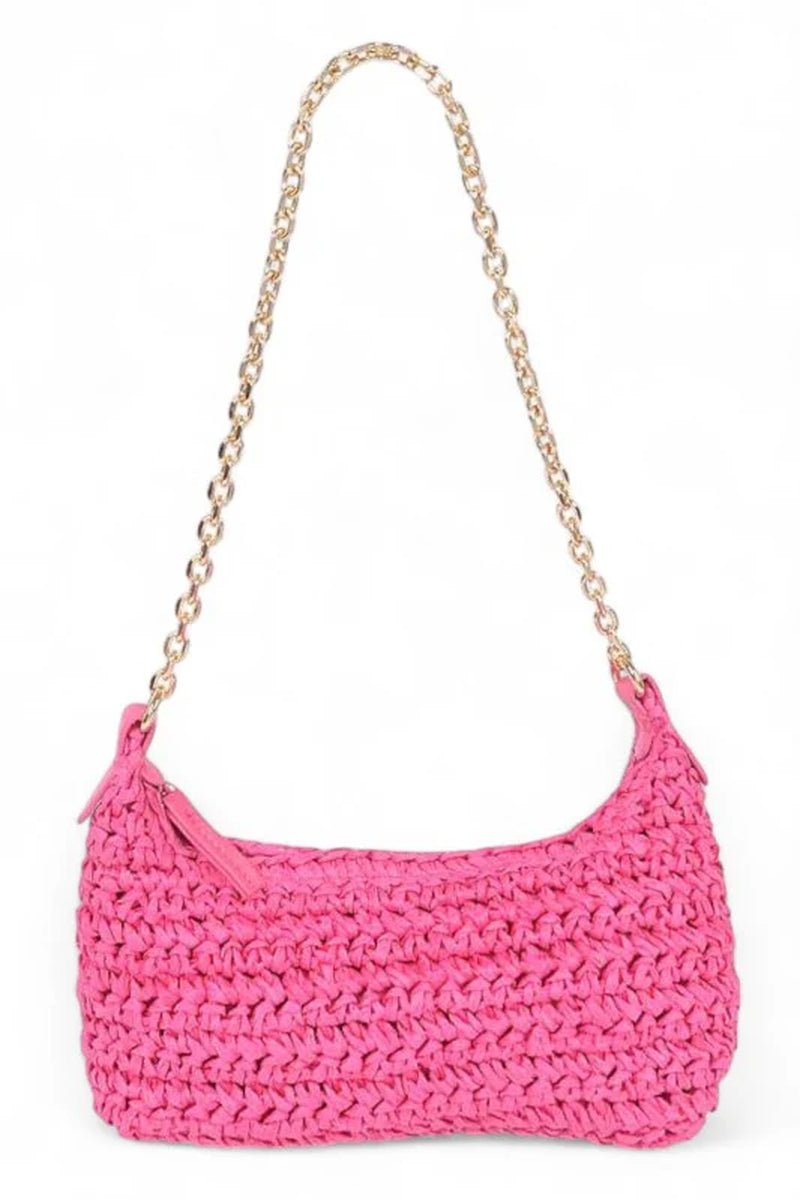 Faux Straw Fashion Shoulder Bag - Bella Fils jewelry