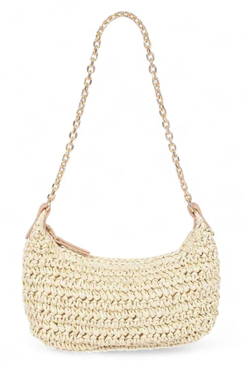 Faux Straw Fashion Shoulder Bag - Bella Fils jewelry