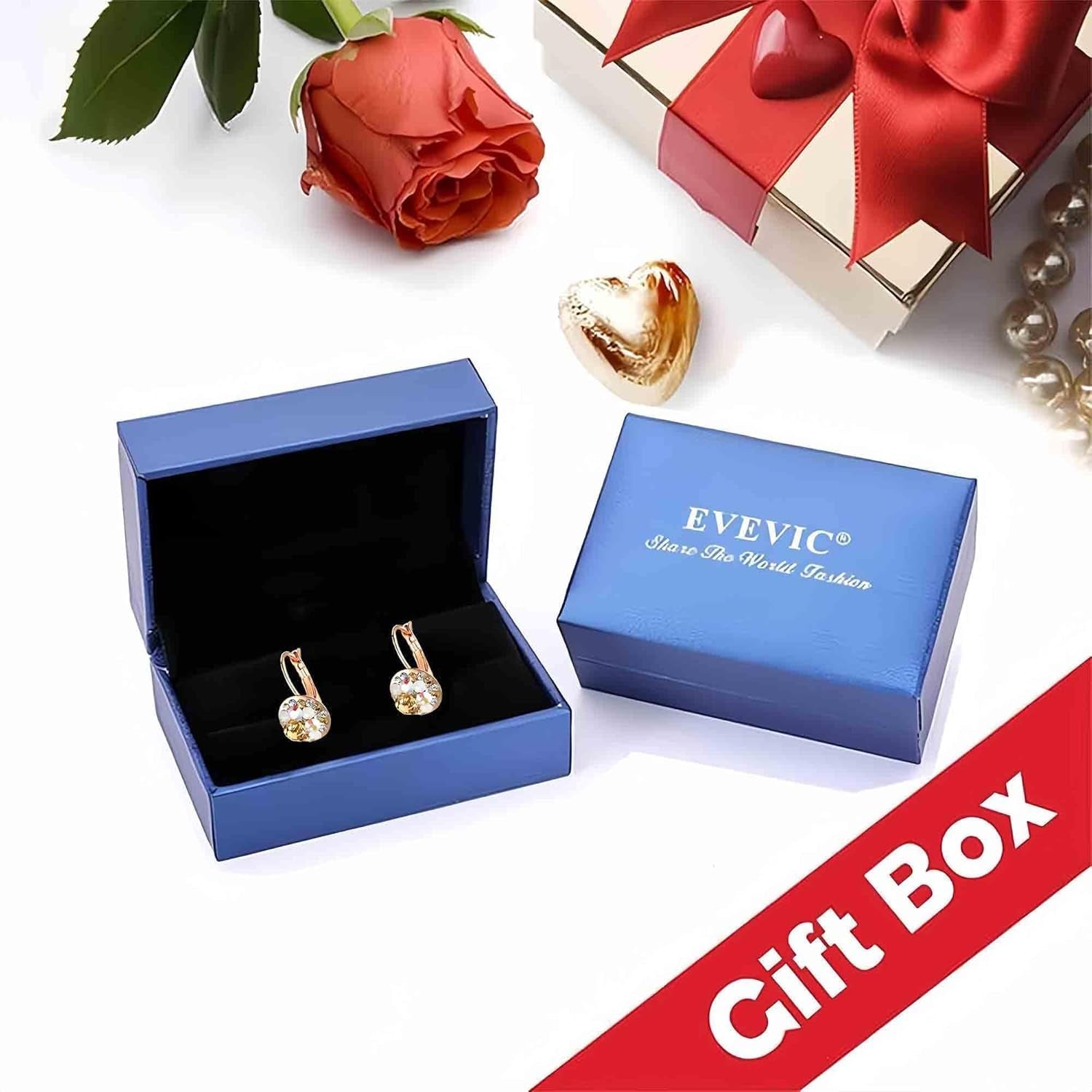 Gold Plated Leverback Earrings – Multicolor Crystal Drop Design - Bella Fils jewelry