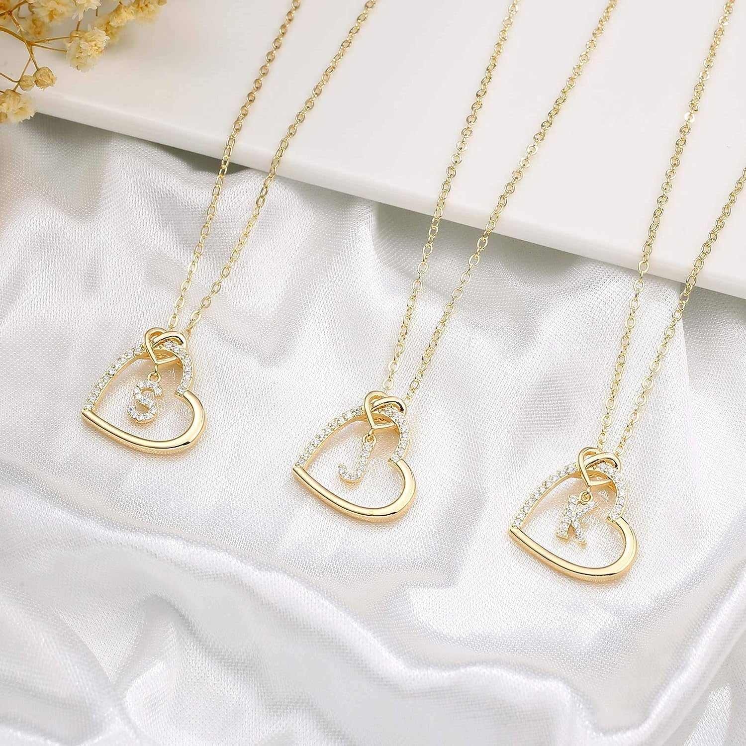 Graduation Gift Initial Heart Necklace – CZ Dainty Jewelry - Bella Fils jewelry