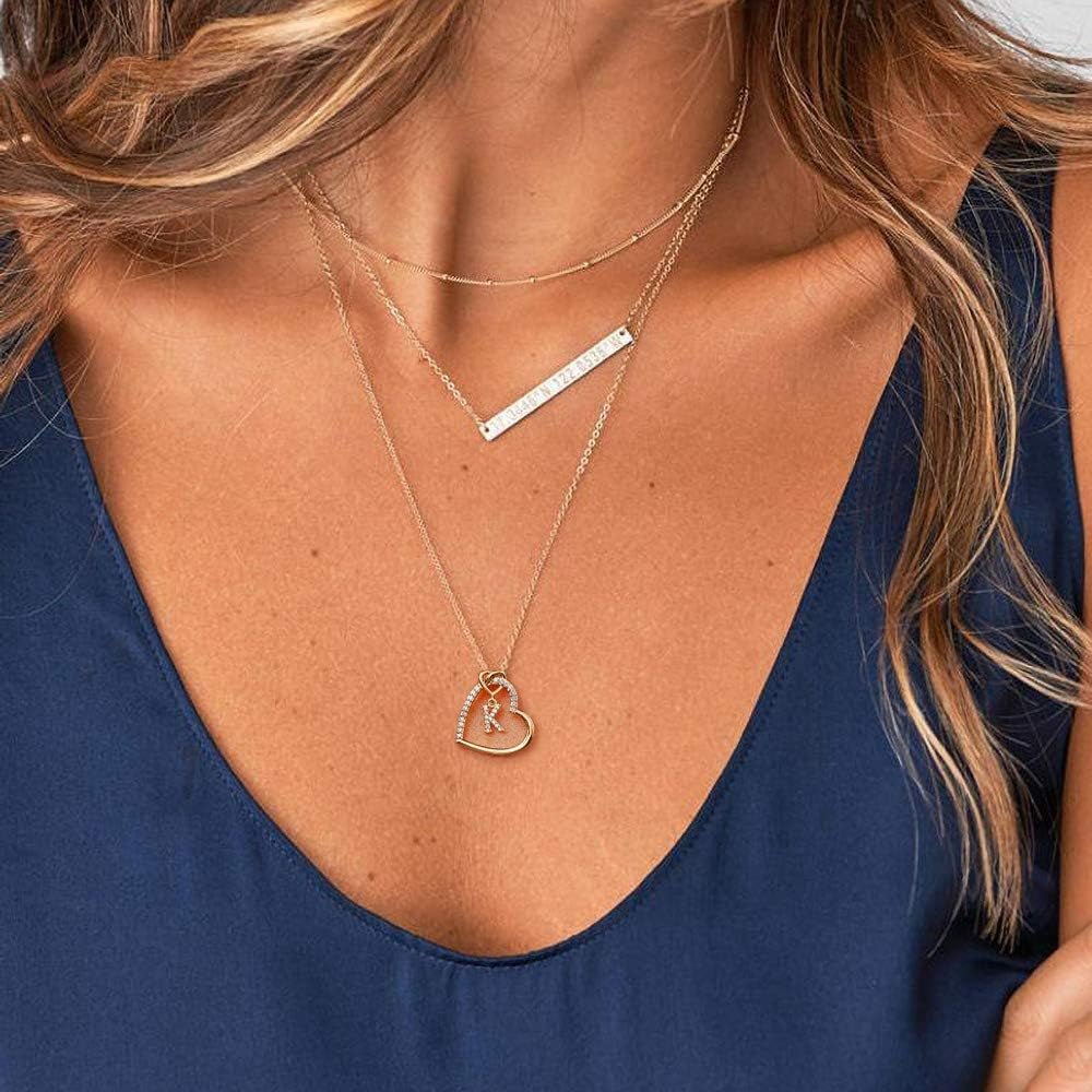 Graduation Gift Initial Heart Necklace – CZ Dainty Jewelry - Bella Fils jewelry