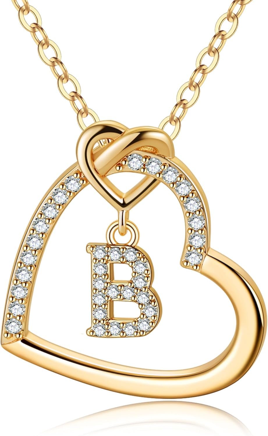 Graduation Gift Initial Heart Necklace – CZ Dainty Jewelry - Bella Fils jewelry