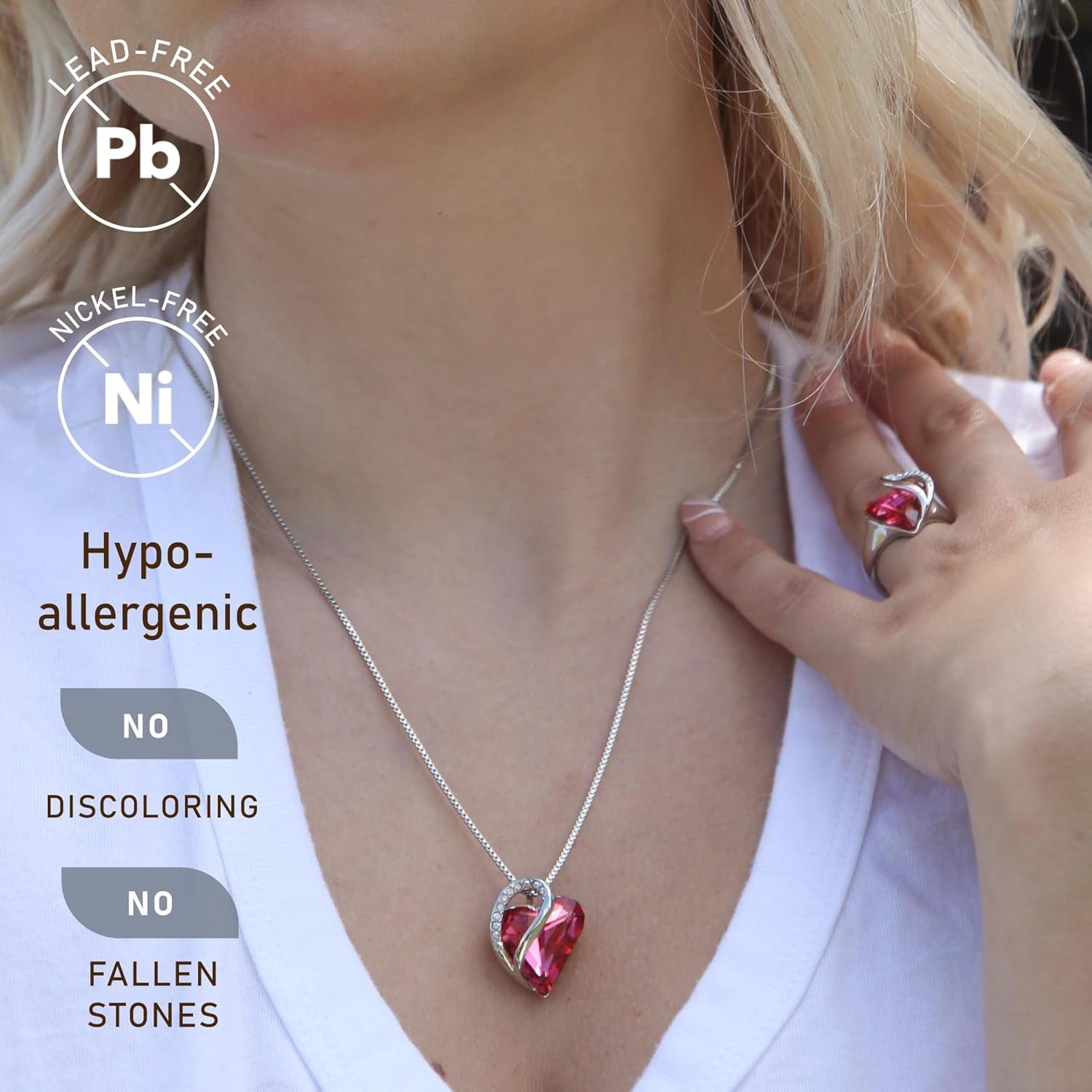 Infinity Love Birthstone Heart Necklace for Women - Bella Fils jewelry