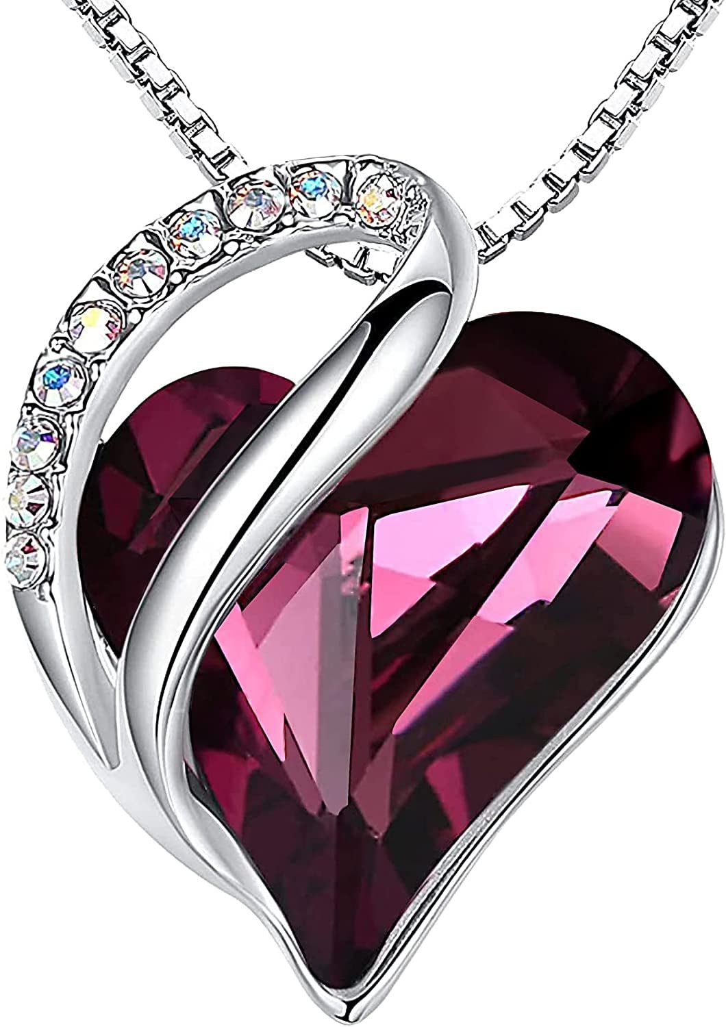 Infinity Love Crystal Heart Necklace – Adjustable Birthstone Jewelry - Bella Fils jewelry