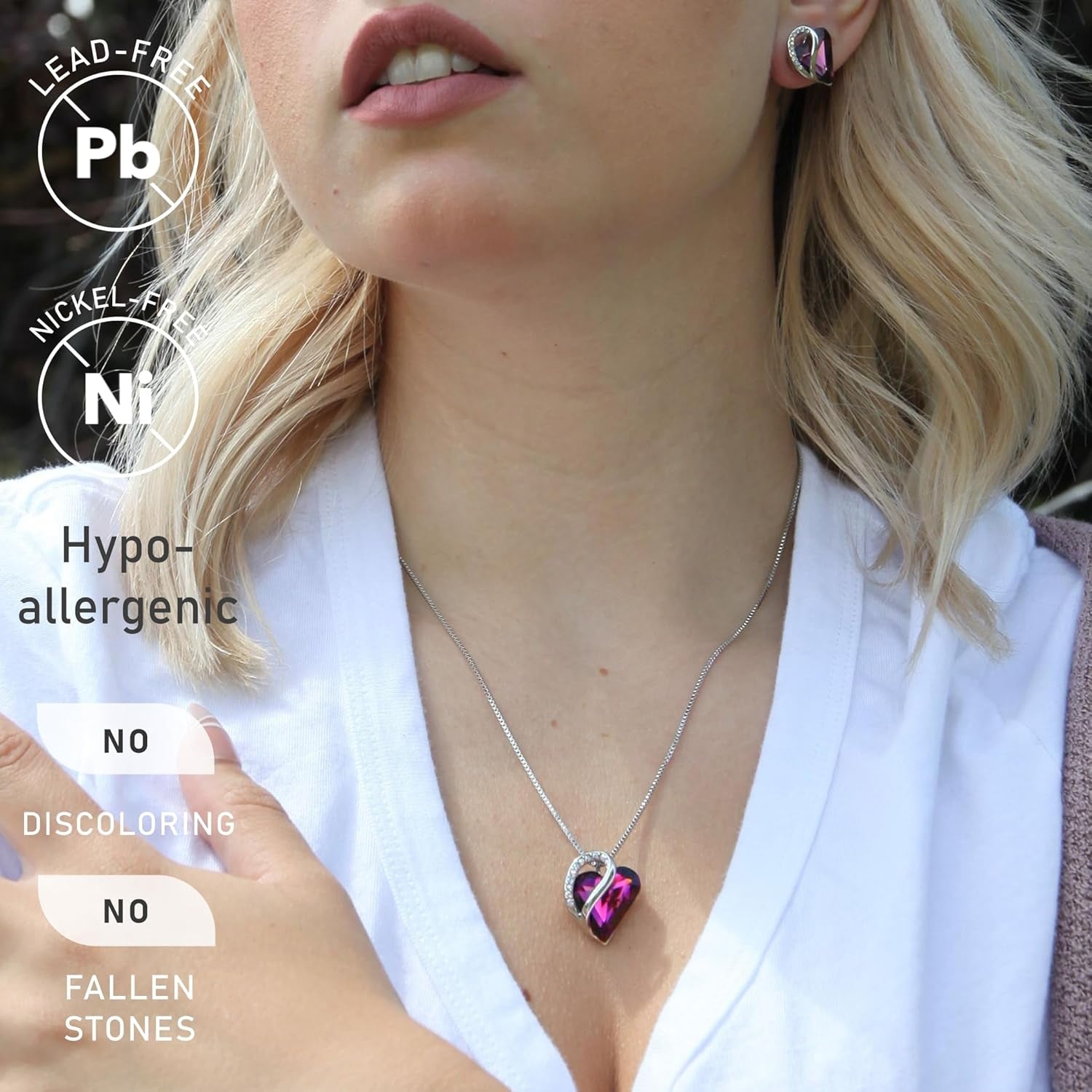 Infinity Love Crystal Heart Necklace – Adjustable Birthstone Jewelry - Bella Fils jewelry
