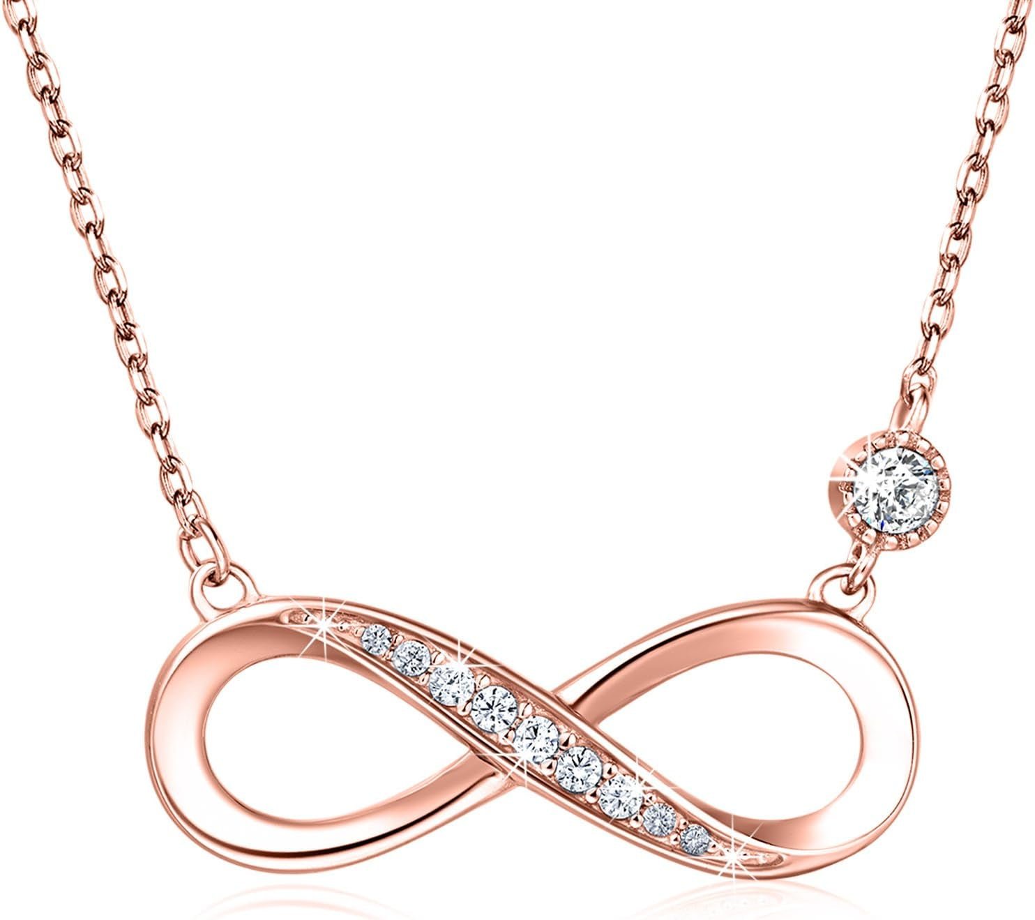 Infinity Love Pendant Necklace – White Gold Plated - Bella Fils jewelry