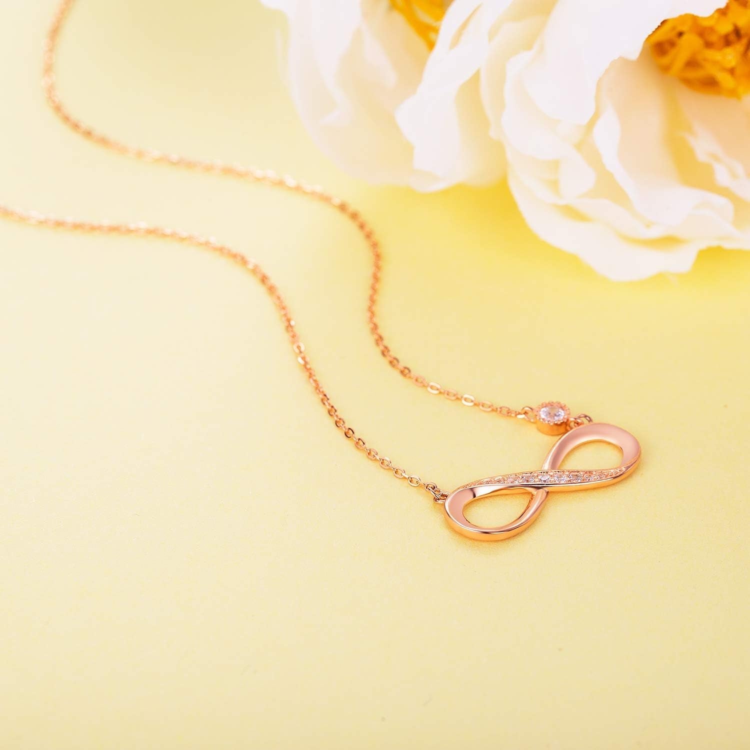 Infinity Love Pendant Necklace – White Gold Plated - Bella Fils jewelry