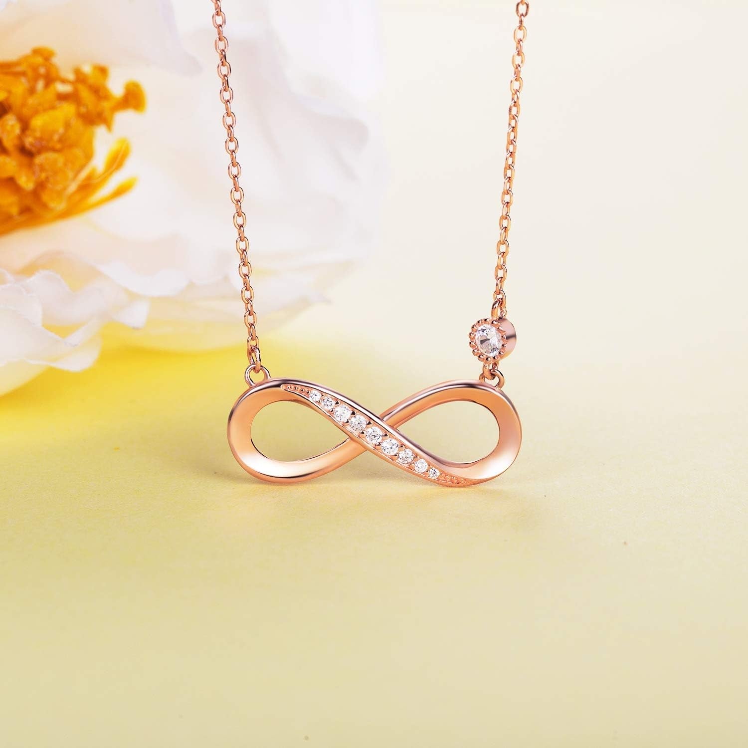 Infinity Love Pendant Necklace – White Gold Plated - Bella Fils jewelry