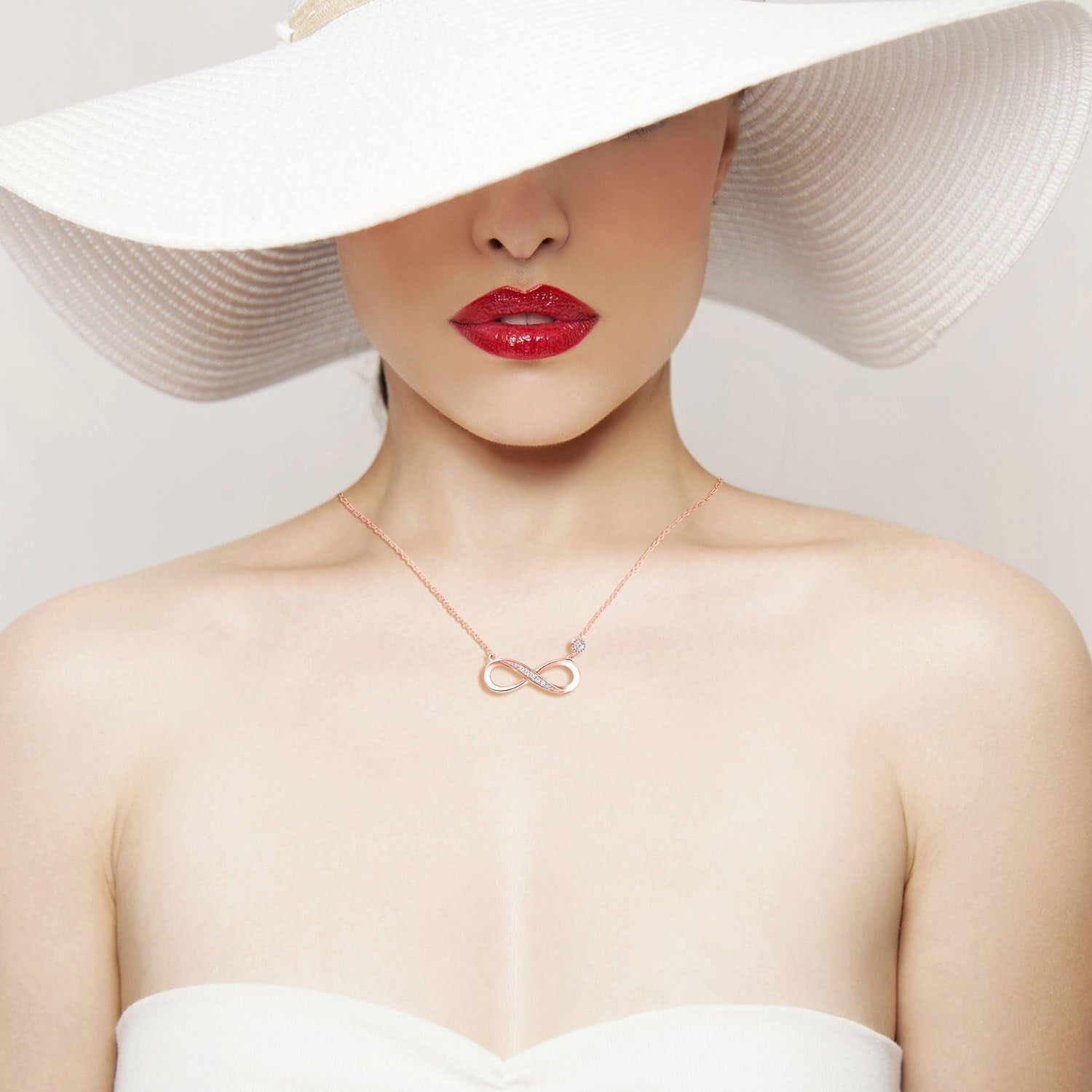 Infinity Love Pendant Necklace – White Gold Plated - Bella Fils jewelry
