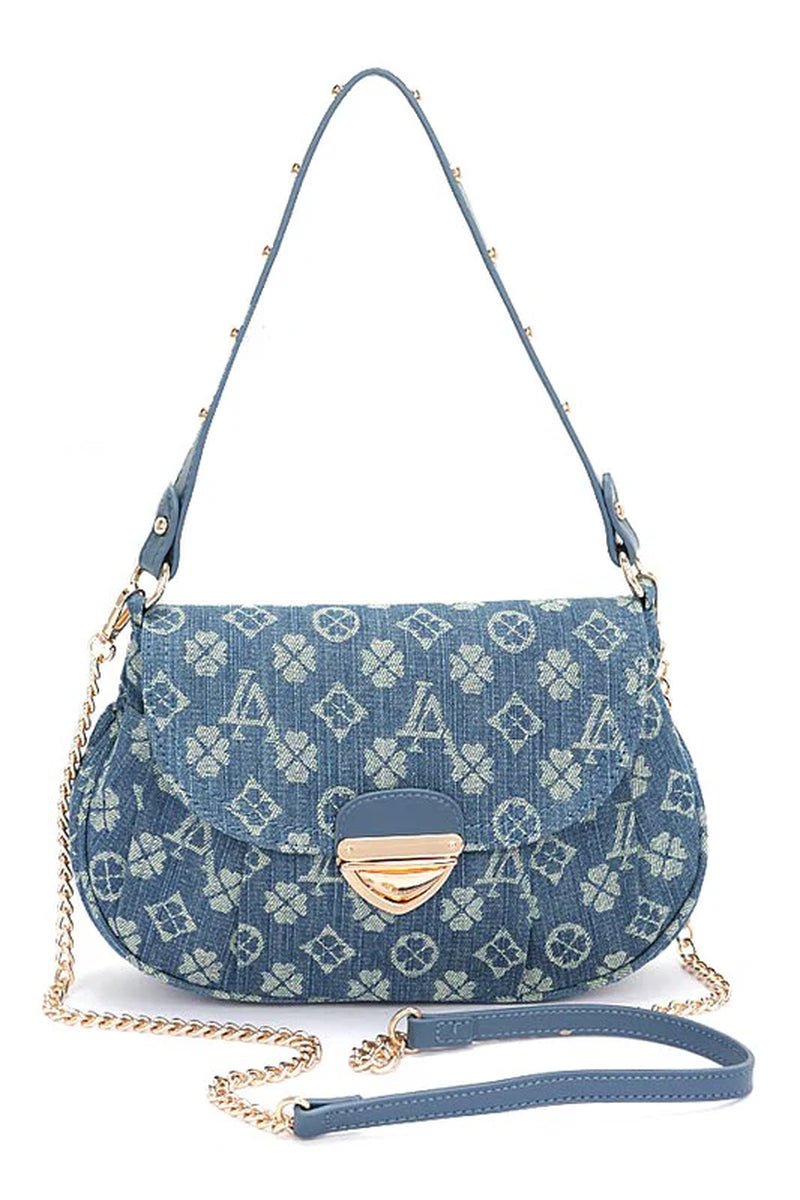 LA Jacquard Denim Fashion Shoulder Bag - Bella Fils jewelry